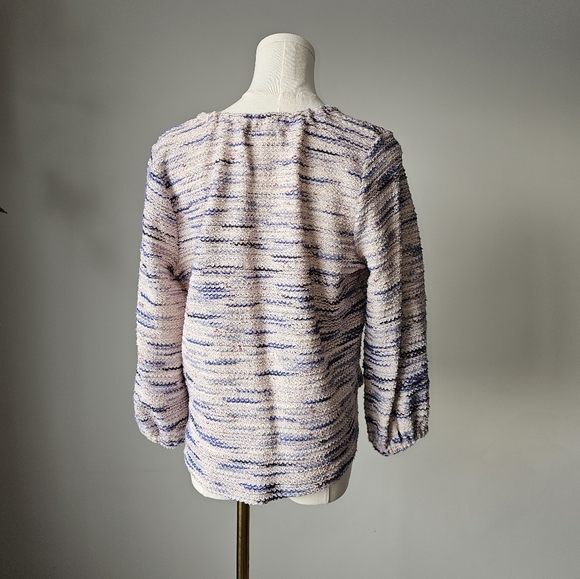 Madewell Size m V-Neck Sweater rainbow jacquard textured top - Picture 4 of 5